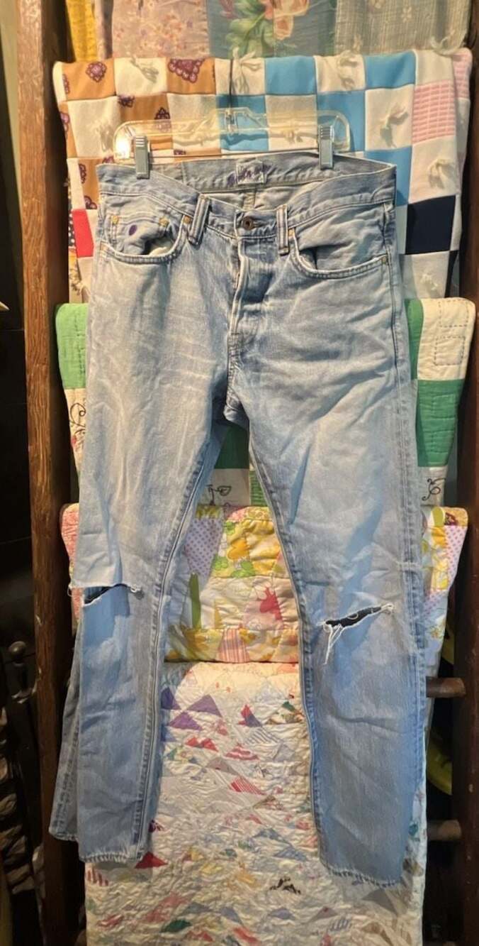 PRPS NOIR Distressed Light Wash Jeans Made in Japan Size 30